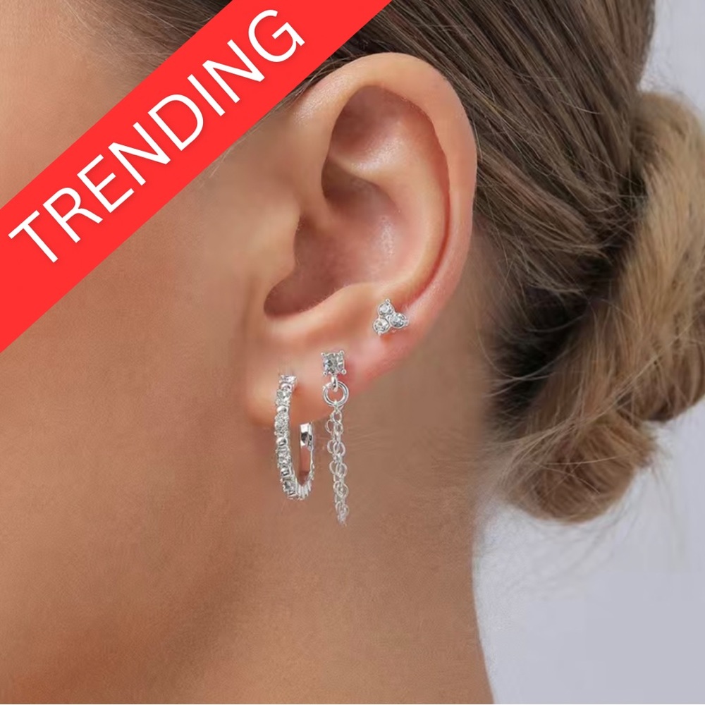 Mix & Match 2 for $15 Ear stacking set of three piercings 14k gold plated